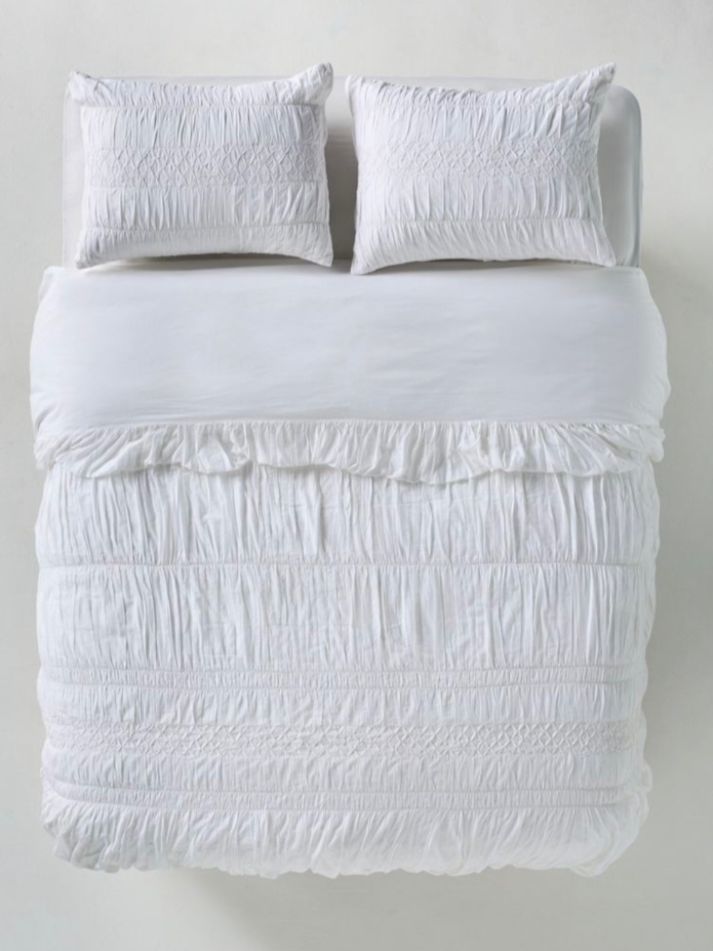 Queen Mariella Cotton Pintuck Duvet and Shams, Set of 2
